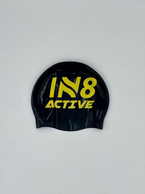 IN8 Black and Yellow Silicone Swim Cap | IN8 Active